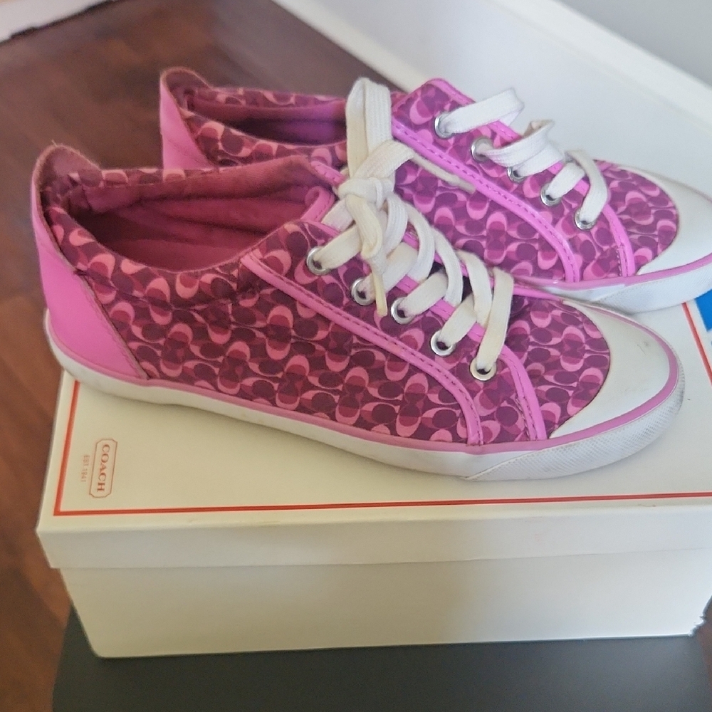 Coach Women's Pink Patterned Sneakers